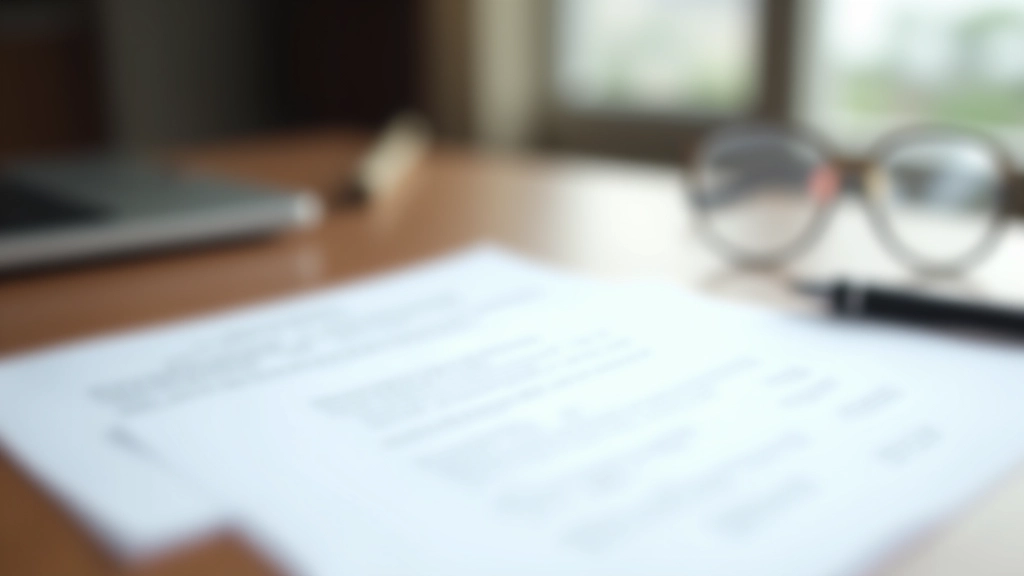 Legal documents and pen on desk with contract paperwork